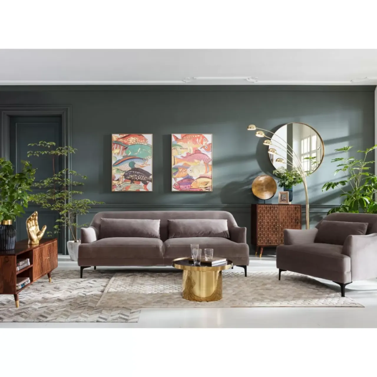 Sofas & Couches-KARE Design Sofa Proud 3-Sitzer Grau