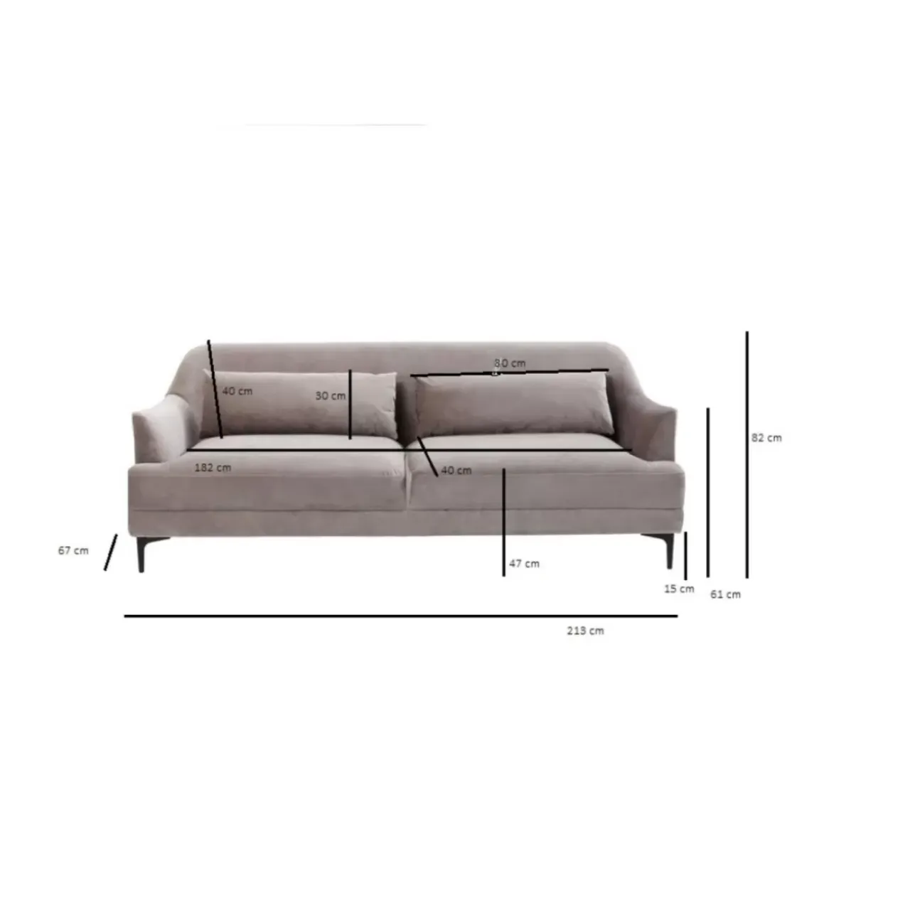 Sofas & Couches-KARE Design Sofa Proud 3-Sitzer Grau