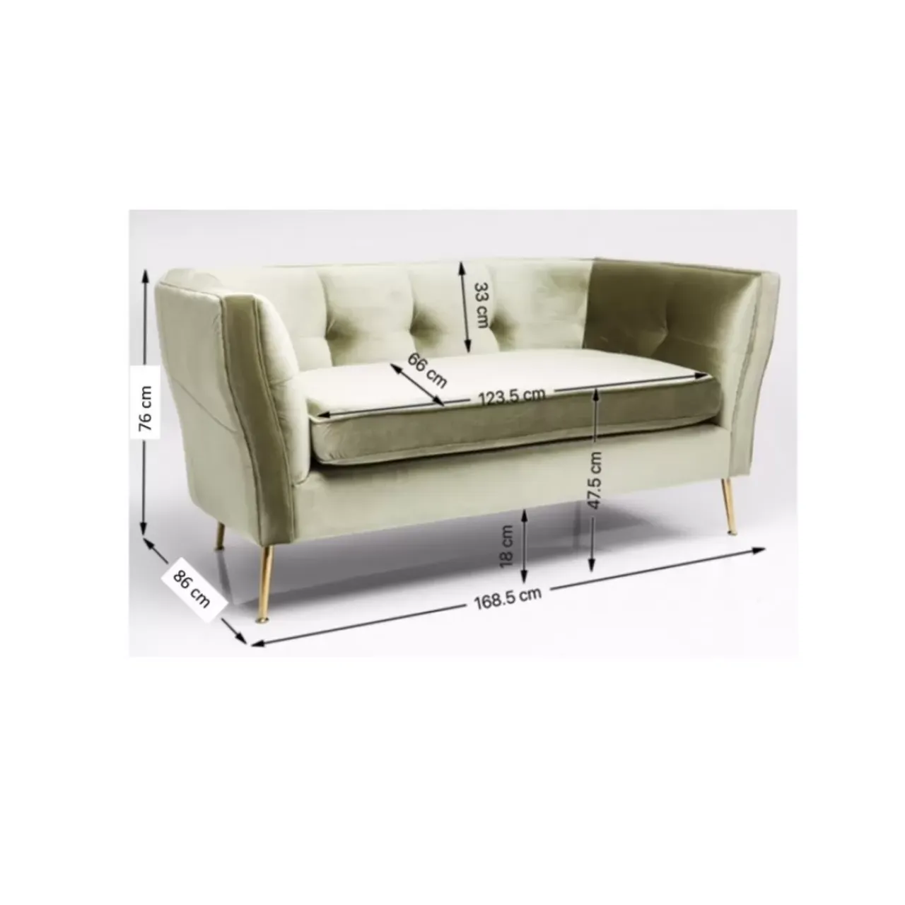 Sofas & Couches-KARE Design Sofa Rimini 2-Sitzer Grun