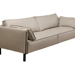 Sofas & Couches-KARE Design Sofa 3-Sitzer Victor Leder Grau 233Cm