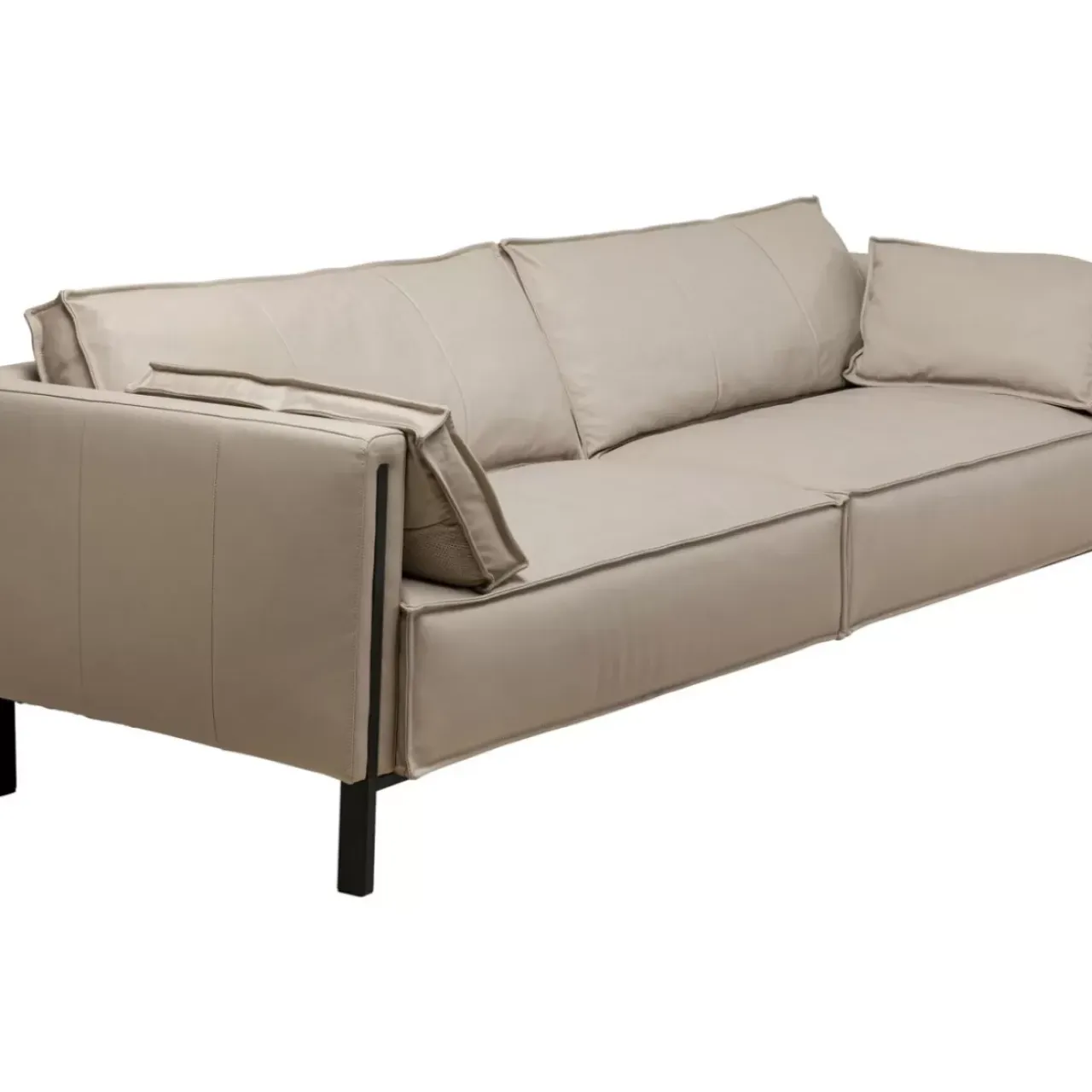 Sofas & Couches-KARE Design Sofa 3-Sitzer Victor Leder Grau 233Cm
