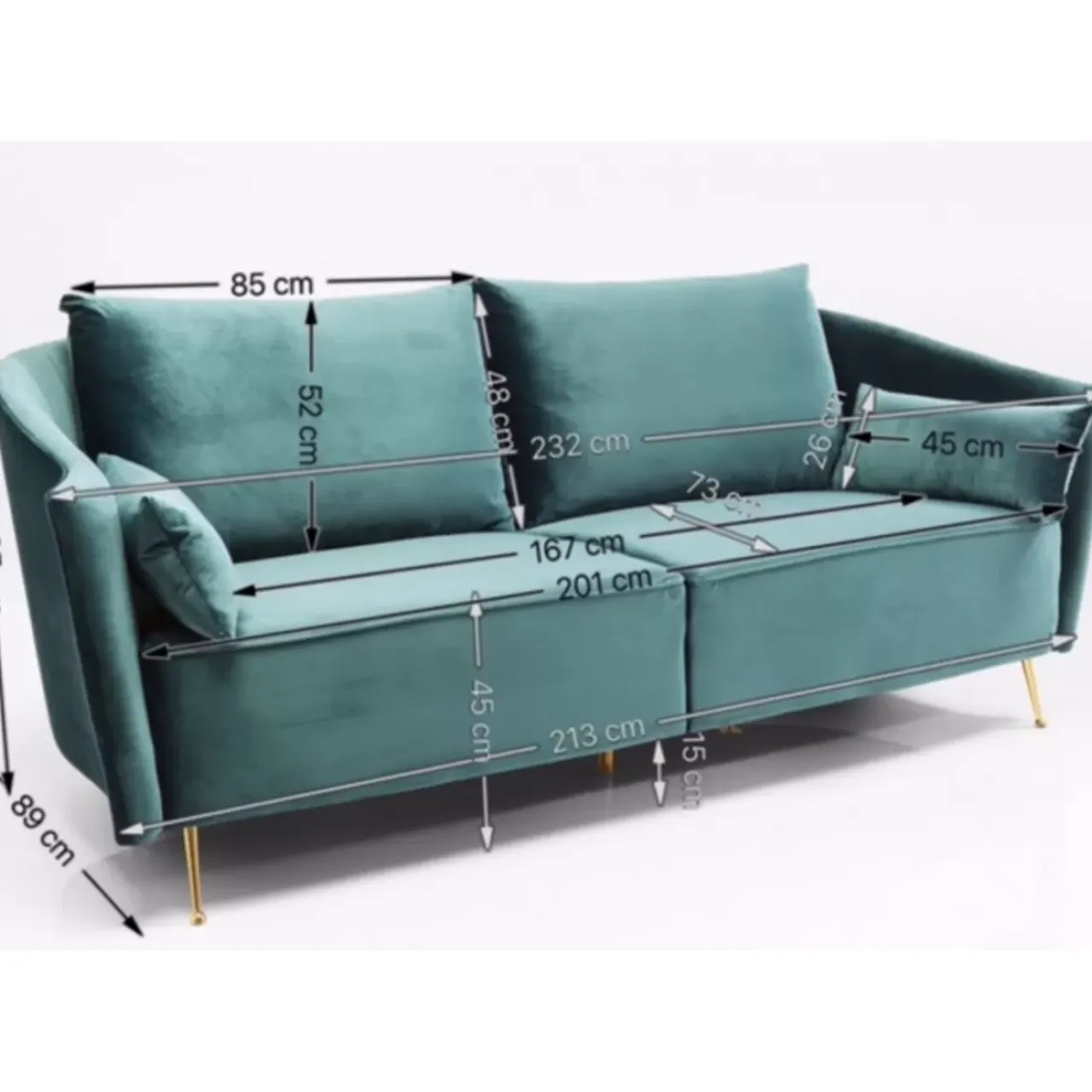 Sofas & Couches-KARE Design Sofa Vegas Forever 3-Sitzer Petrol