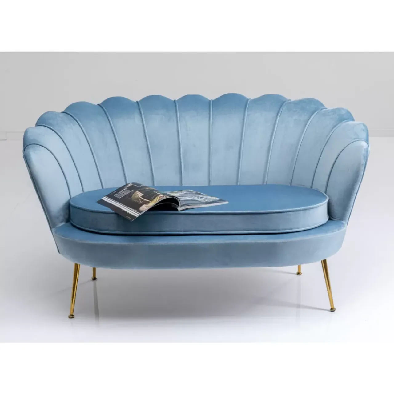 Sofas & Couches-KARE Design Sofa Water Lily 2-Sitzer Aqua 132Cm