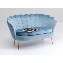 Sofas & Couches-KARE Design Sofa Water Lily 2-Sitzer Aqua 132Cm