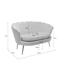 Sofas & Couches-KARE Design Sofa Water Lily 2-Sitzer Beige