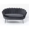 Sofas & Couches-KARE Design Sofa Water Lily 2-Sitzer Black Grau