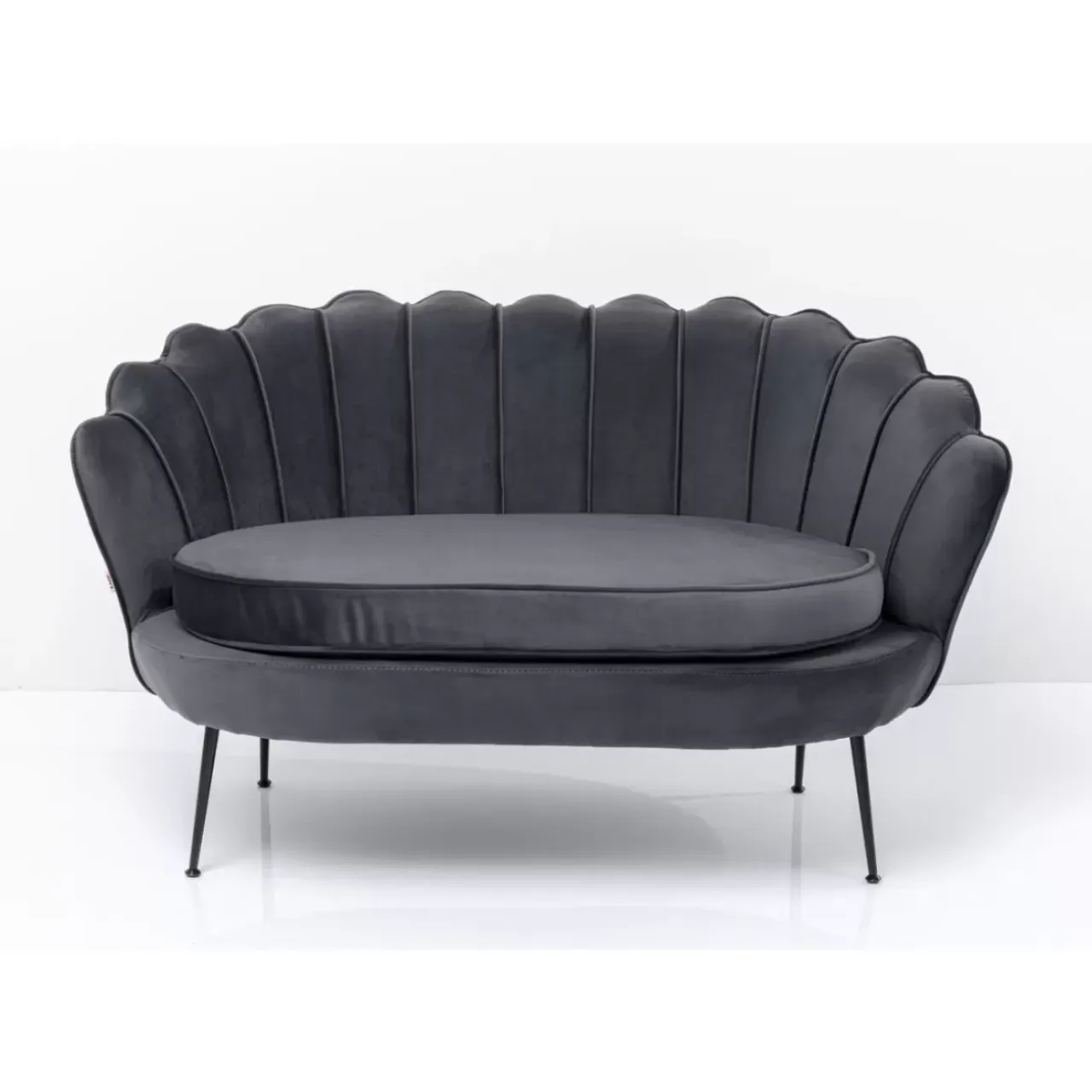 Sofas & Couches-KARE Design Sofa Water Lily 2-Sitzer Black Grau