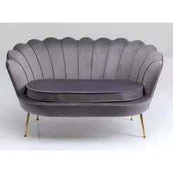 Sofas & Couches-KARE Design Sofa Water Lily 2-Sitzer Grau 132Cm