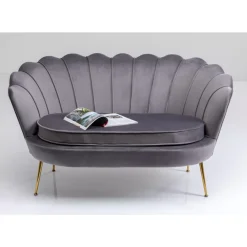 Sofas & Couches-KARE Design Sofa Water Lily 2-Sitzer Grau 132Cm