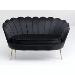 Sofas & Couches-KARE Design Sofa Water Lily 2-Sitzer Schwarz 132Cm