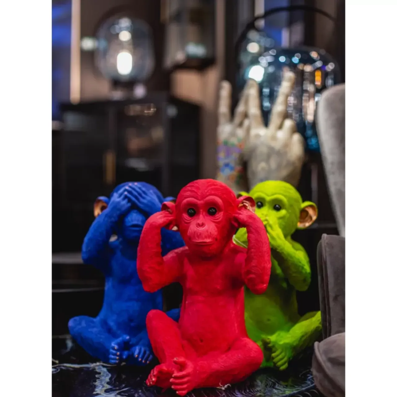 Deko & Geschenkartikel-KARE Design Spardose Monkey Mizaru Blau