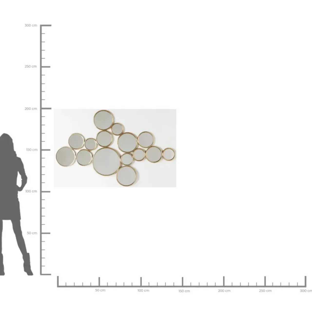 Spiegel-KARE Design Spiegel Bubbles Messing 183X93Cm