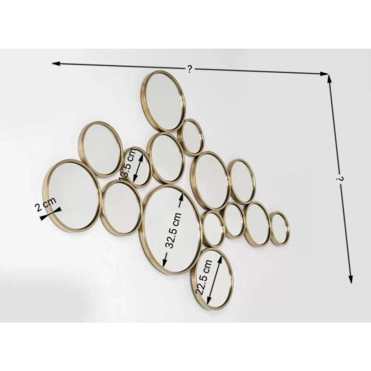Spiegel-KARE Design Spiegel Bubbles Messing 183X93Cm