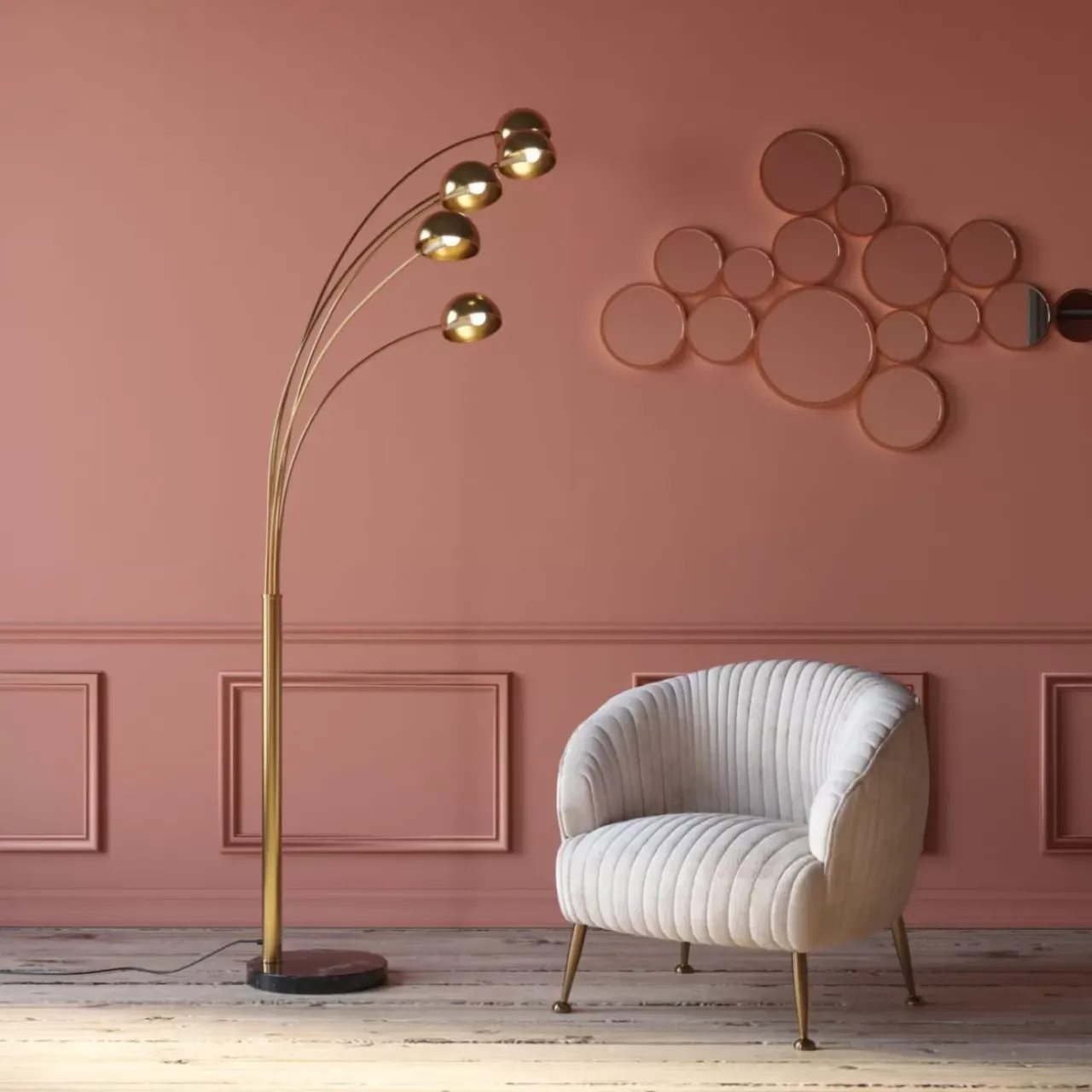 Spiegel-KARE Design Spiegel Bubbles Messing 183X93Cm