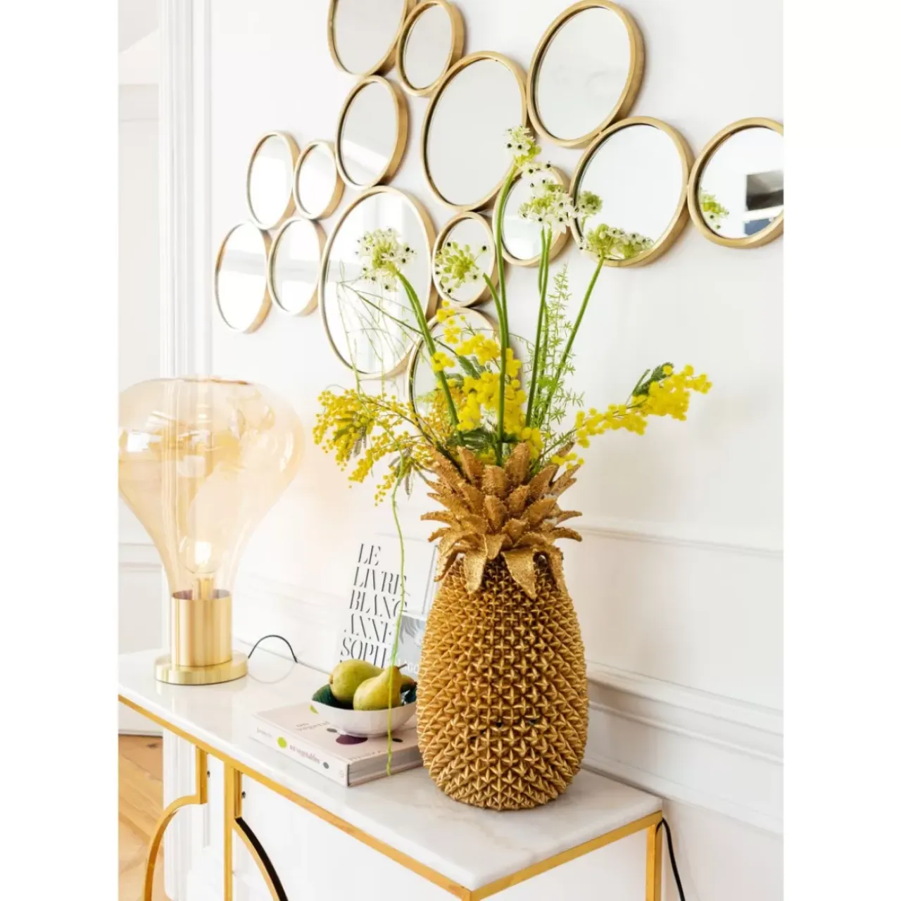 Spiegel-KARE Design Spiegel Bubbles Messing 183X93Cm