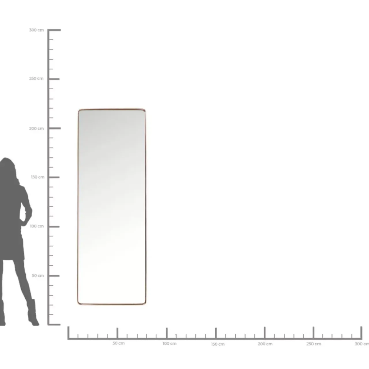 Spiegel-KARE Design Spiegel Curve Cobre 70X200Cm