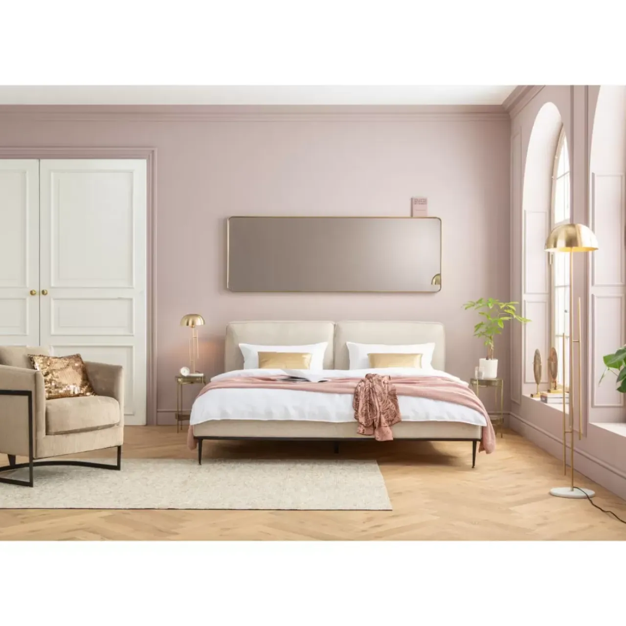 Spiegel-KARE Design Spiegel Curve Mo Brass 70X200Cm