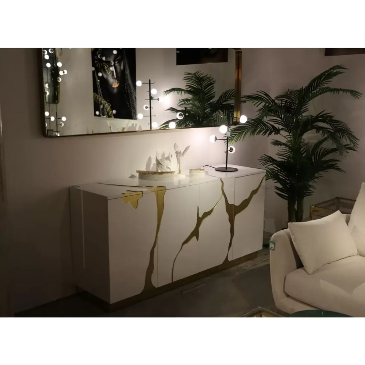 Spiegel-KARE Design Spiegel Curve Mo Brass 70X200Cm