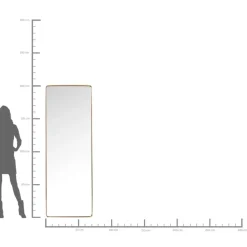 Spiegel-KARE Design Spiegel Curve Rectangular Brass 70X200Cm