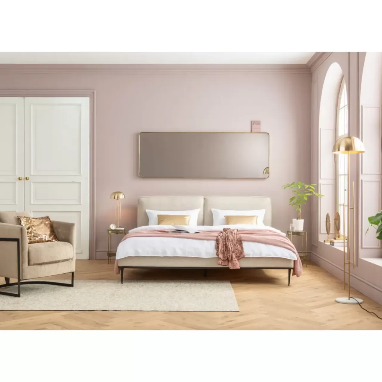 Spiegel-KARE Design Spiegel Curve Rectangular Brass 70X200Cm