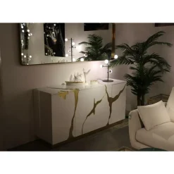 Spiegel-KARE Design Spiegel Curve Rectangular Brass 70X200Cm