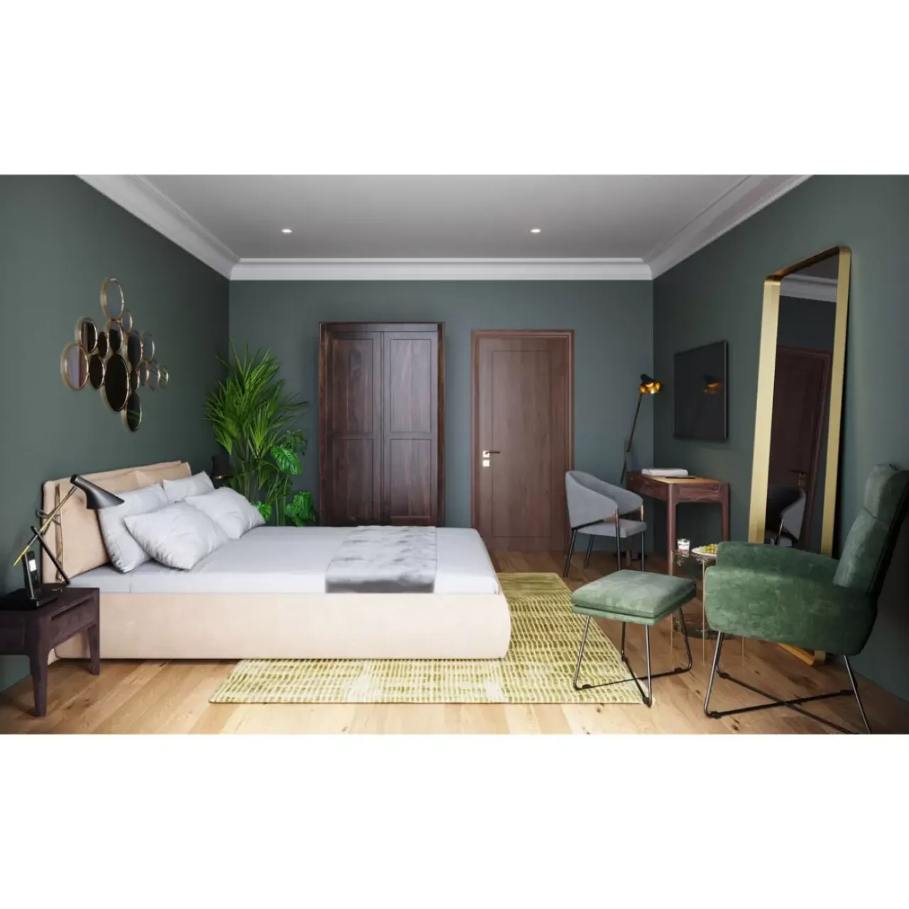 Spiegel-KARE Design Spiegel Curve Rectangular Brass 70X200Cm