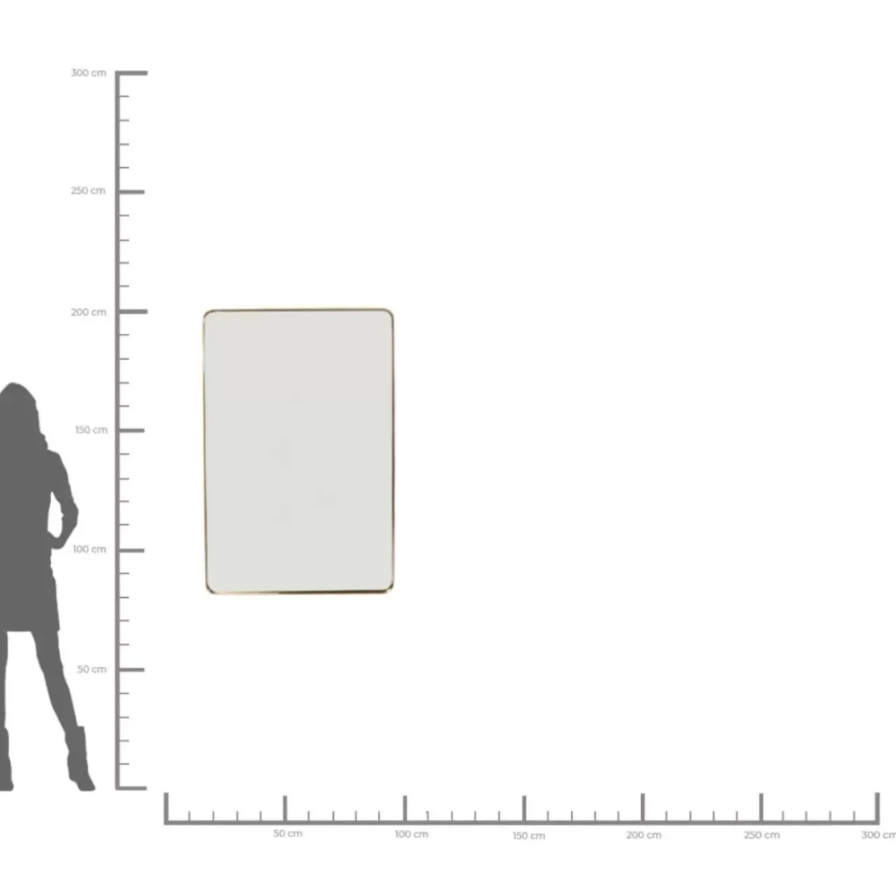Spiegel-KARE Design Spiegel Curve Rectangular Brass 80X120Cm