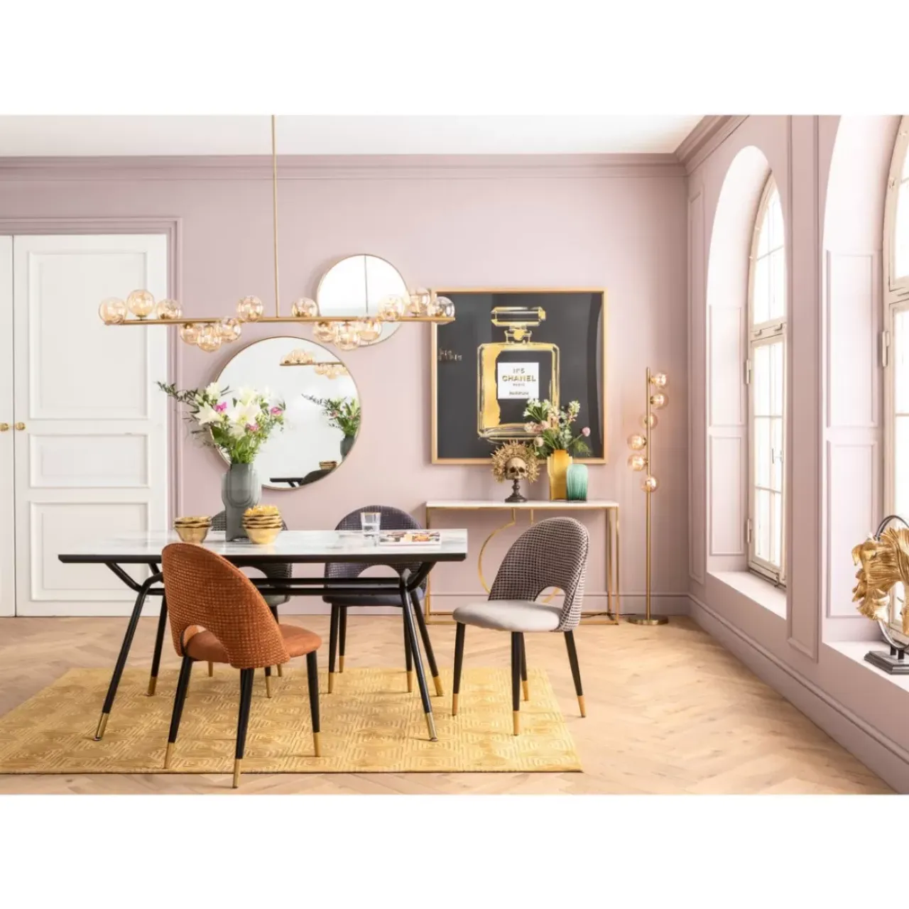 Spiegel-KARE Design Spiegel Curve Round Brass O100Cm