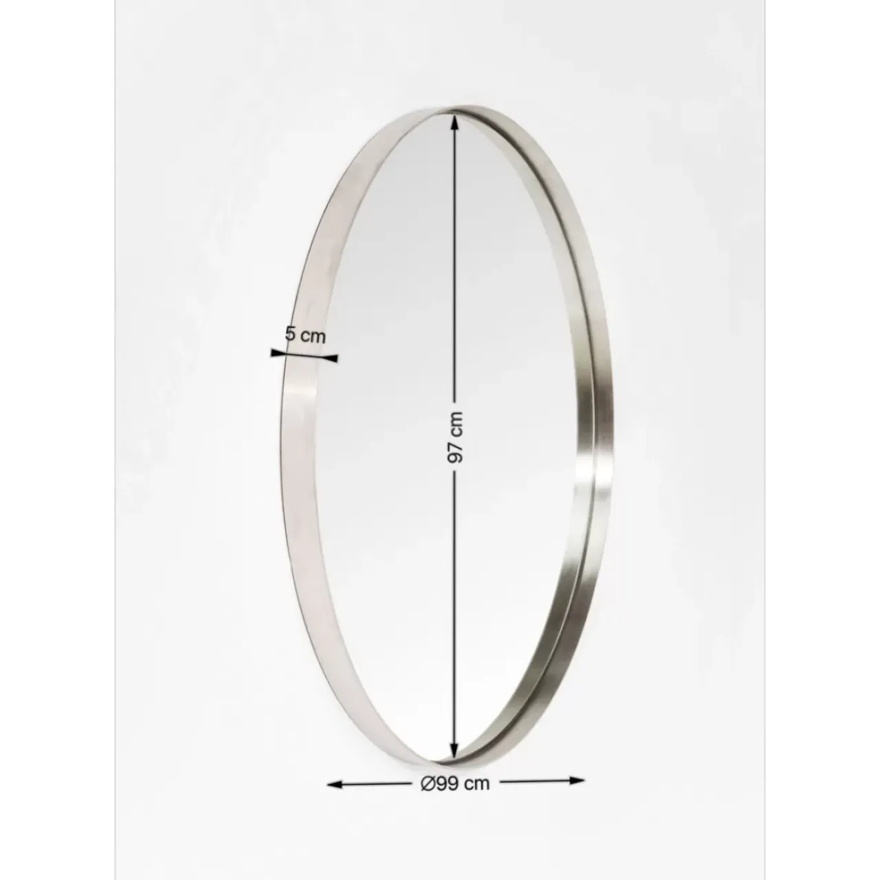 Spiegel-KARE Design Spiegel Curve Round Stainless Steel O100Cm