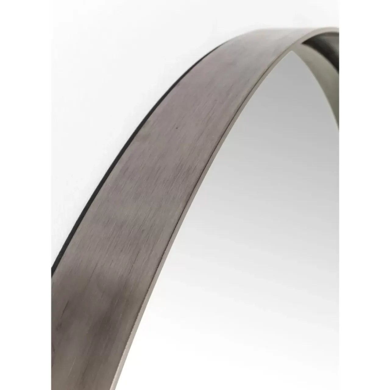 Spiegel-KARE Design Spiegel Curve Round Steel Nature O100Cm