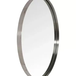 Spiegel-KARE Design Spiegel Curve Round Steel Nature O100Cm