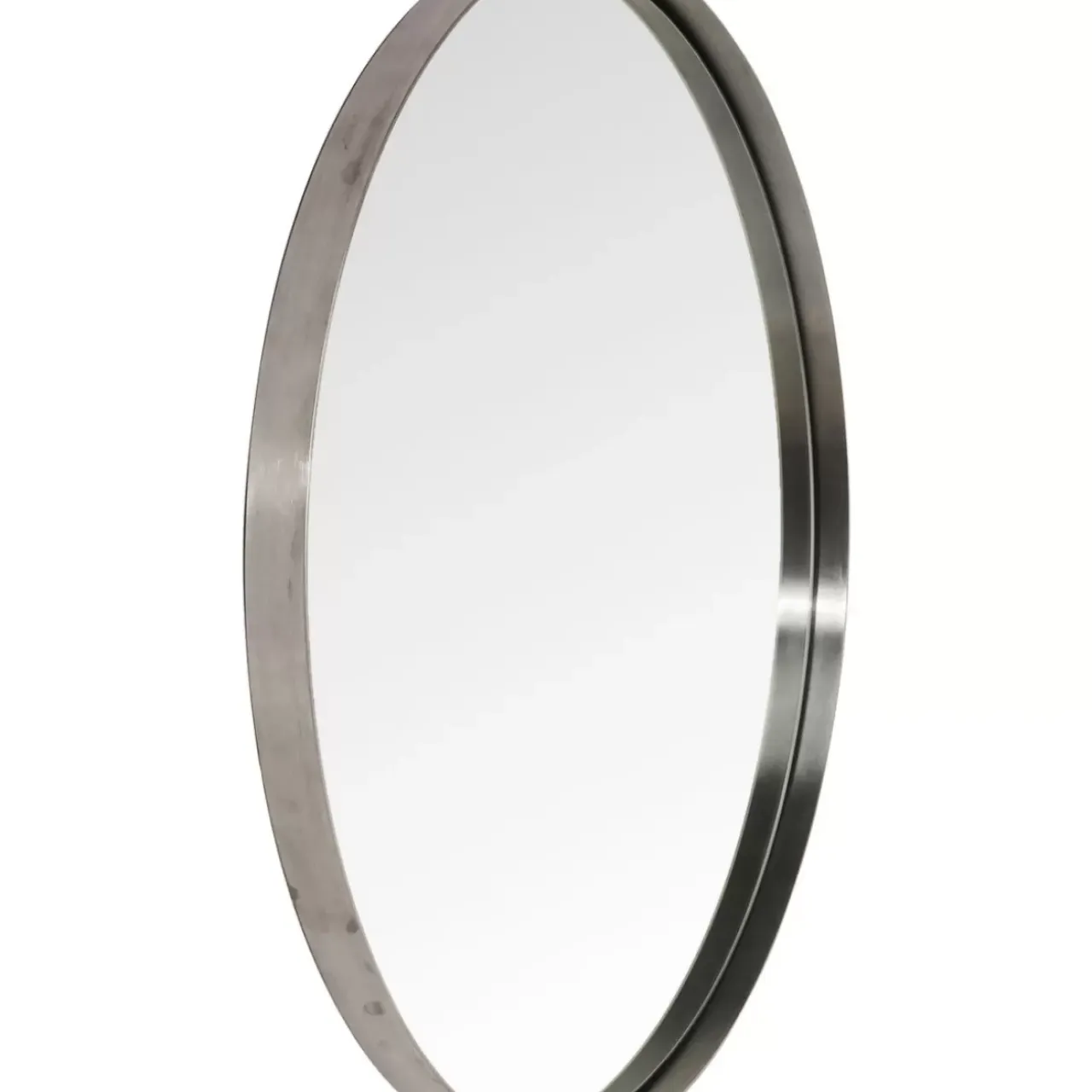 Spiegel-KARE Design Spiegel Curve Round Steel Nature O100Cm