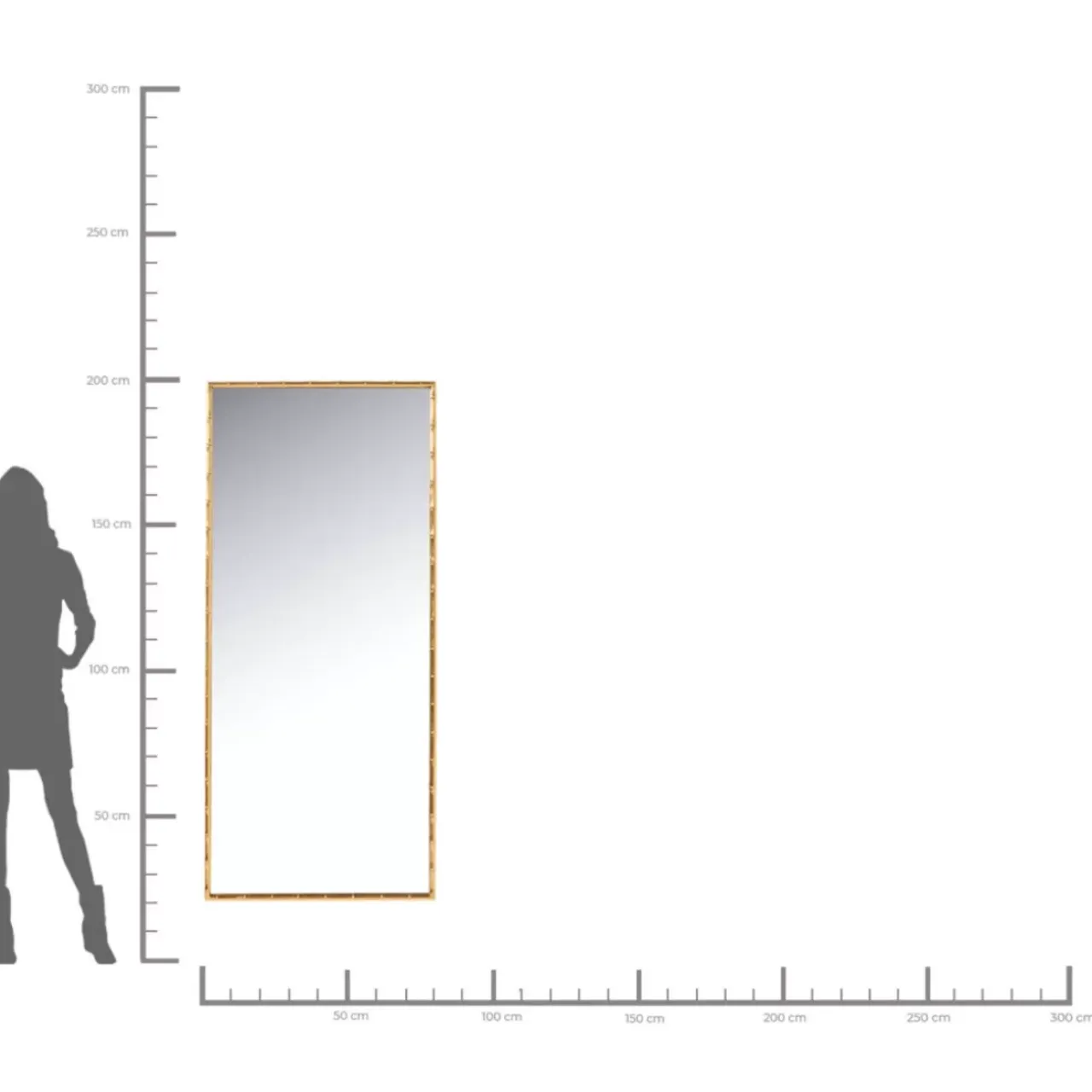 Spiegel-KARE Design Spiegel Hipster Bamboo 80X180Cm