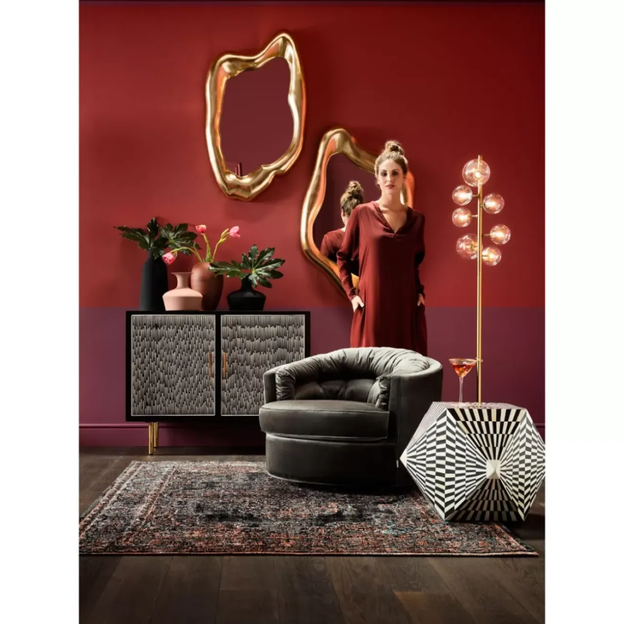 Spiegel-KARE Design Spiegel Hologram Gold 68X117Cm