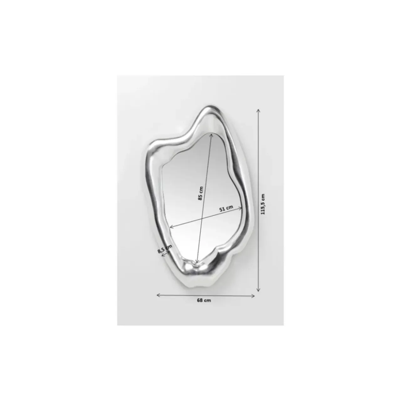 Spiegel-KARE Design Spiegel Hologram Silber 117X68Cm