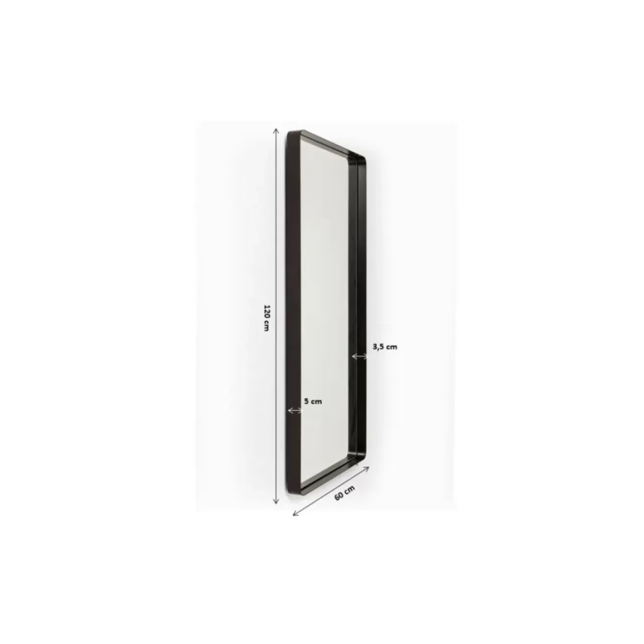 Spiegel-KARE Design Spiegel Ombra Soft Schwarz 120X60Cm