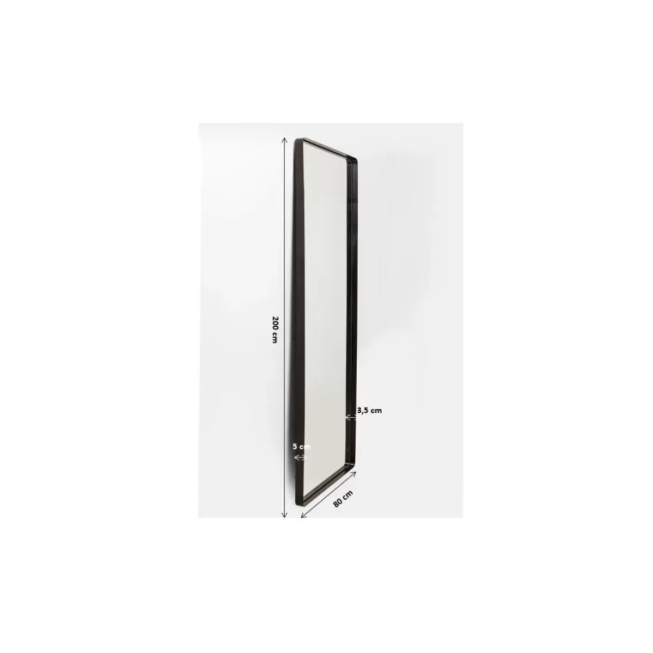 Spiegel-KARE Design Spiegel Ombra Soft Schwarz 200X80Cm