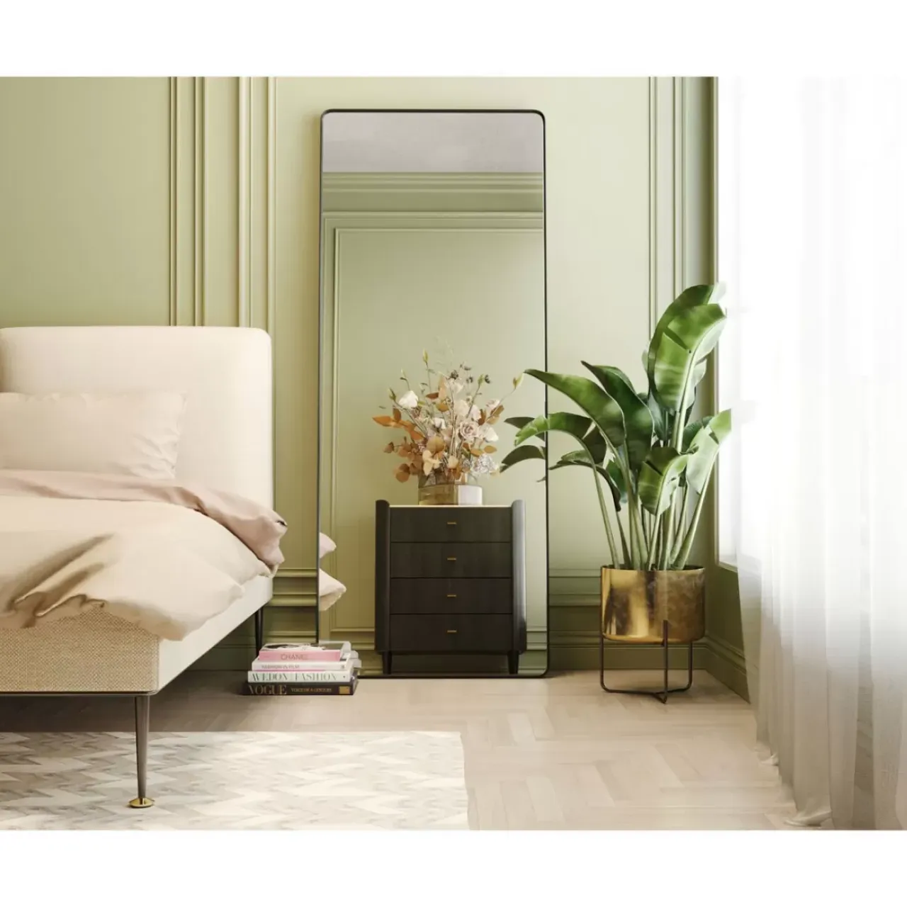 Spiegel-KARE Design Spiegel Ombra Soft Schwarz 200X80Cm