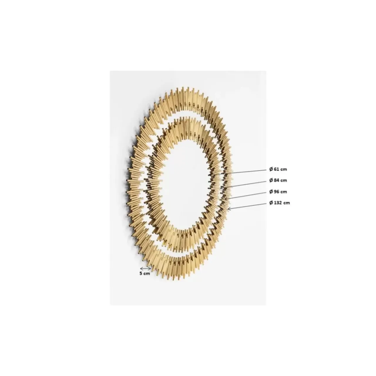 Spiegel-KARE Design Spiegel Solare Gold O132Cm