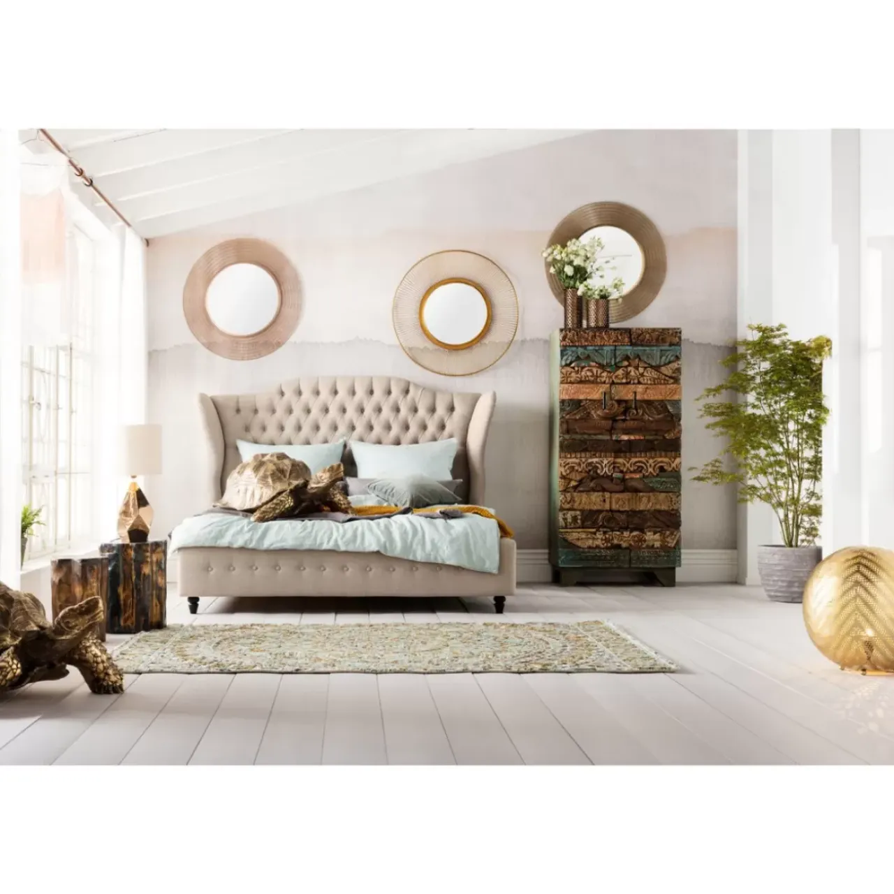 Spiegel-KARE Design Spiegel Sun Storm Gold O93Cm