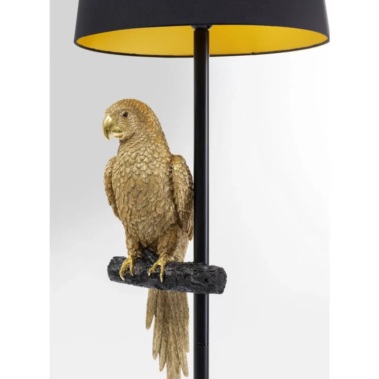 Steh & Bodenleuchten-KARE Design Stehleuchte Animal Parrot Gold 176Cm