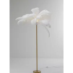 Steh & Bodenleuchten-KARE Design Stehleuchte Feather Palm Weis 165Cm