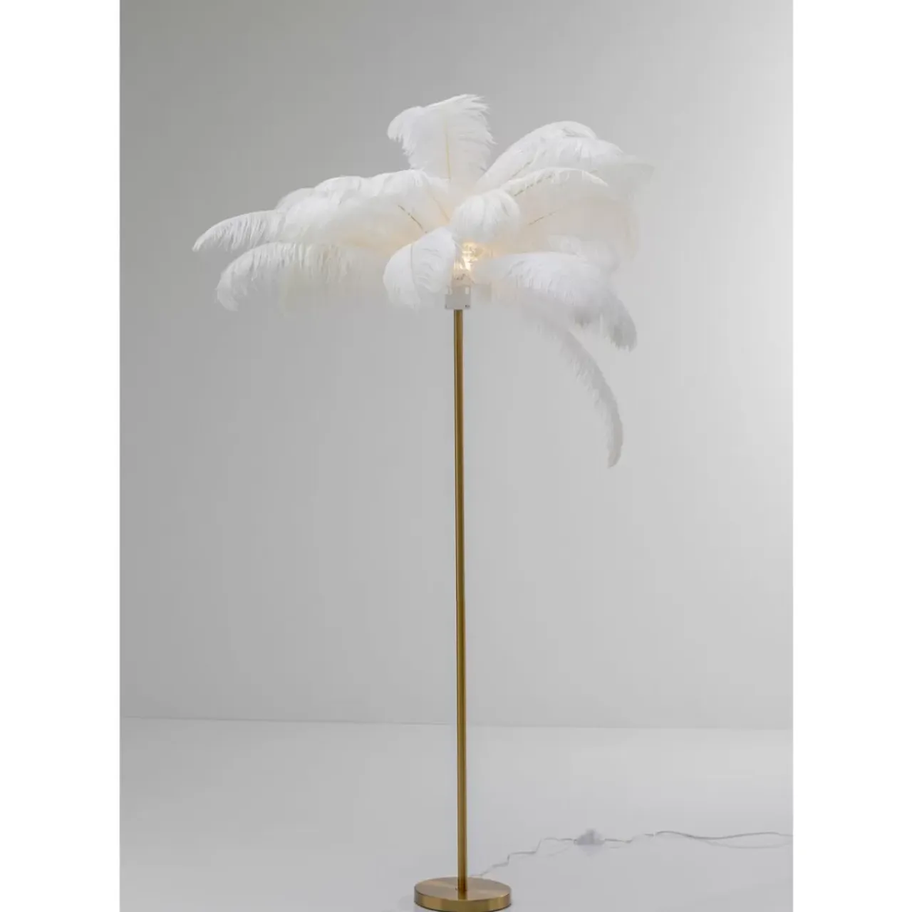 Steh & Bodenleuchten-KARE Design Stehleuchte Feather Palm Weis 165Cm