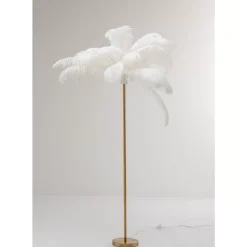 Steh & Bodenleuchten-KARE Design Stehleuchte Feather Palm Weis 165Cm