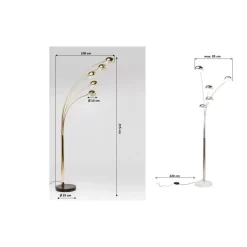 Steh & Bodenleuchten-KARE Design Stehleuchte Five Fingers Brass