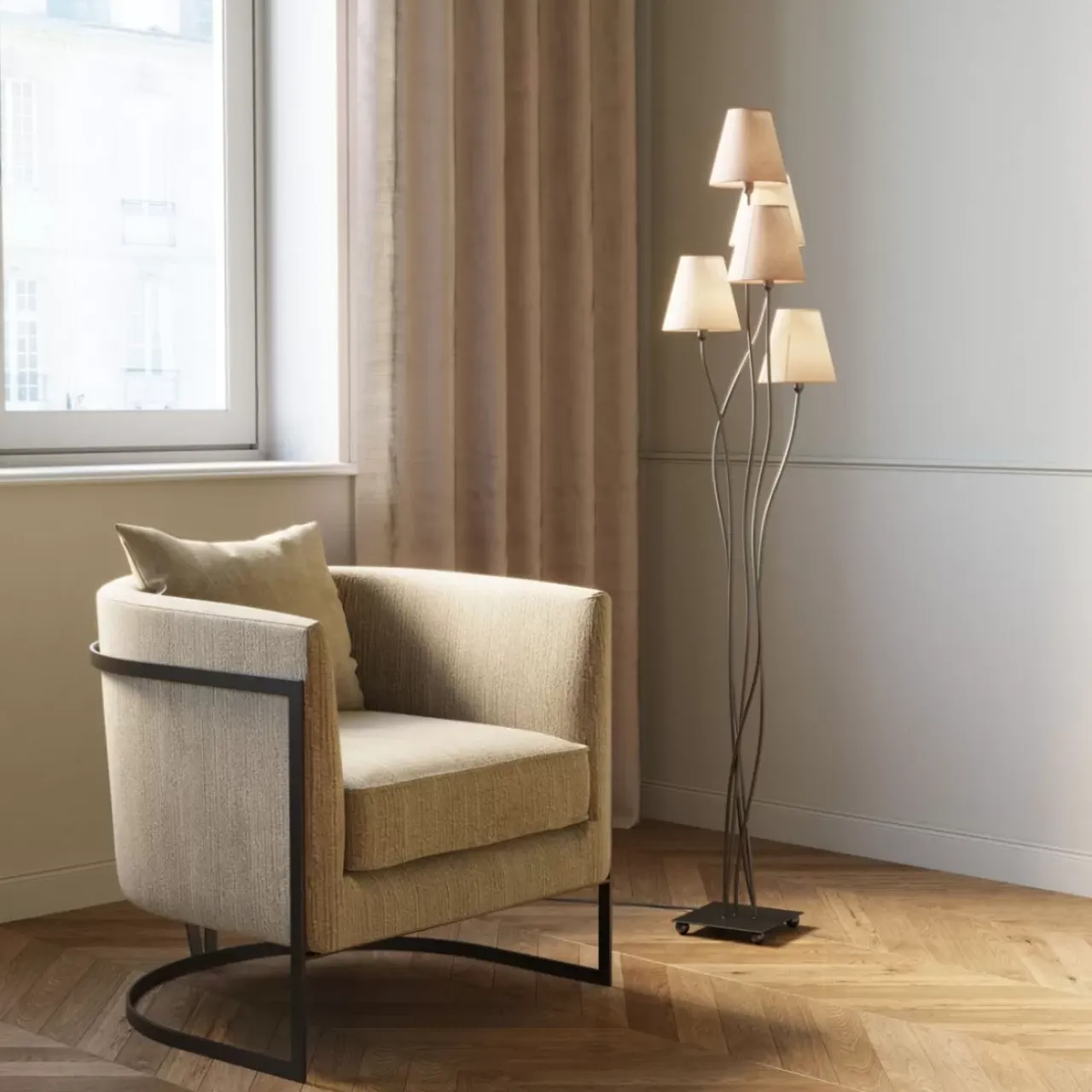 Steh & Bodenleuchten-KARE Design Stehleuchte Flexible Berry Cinque