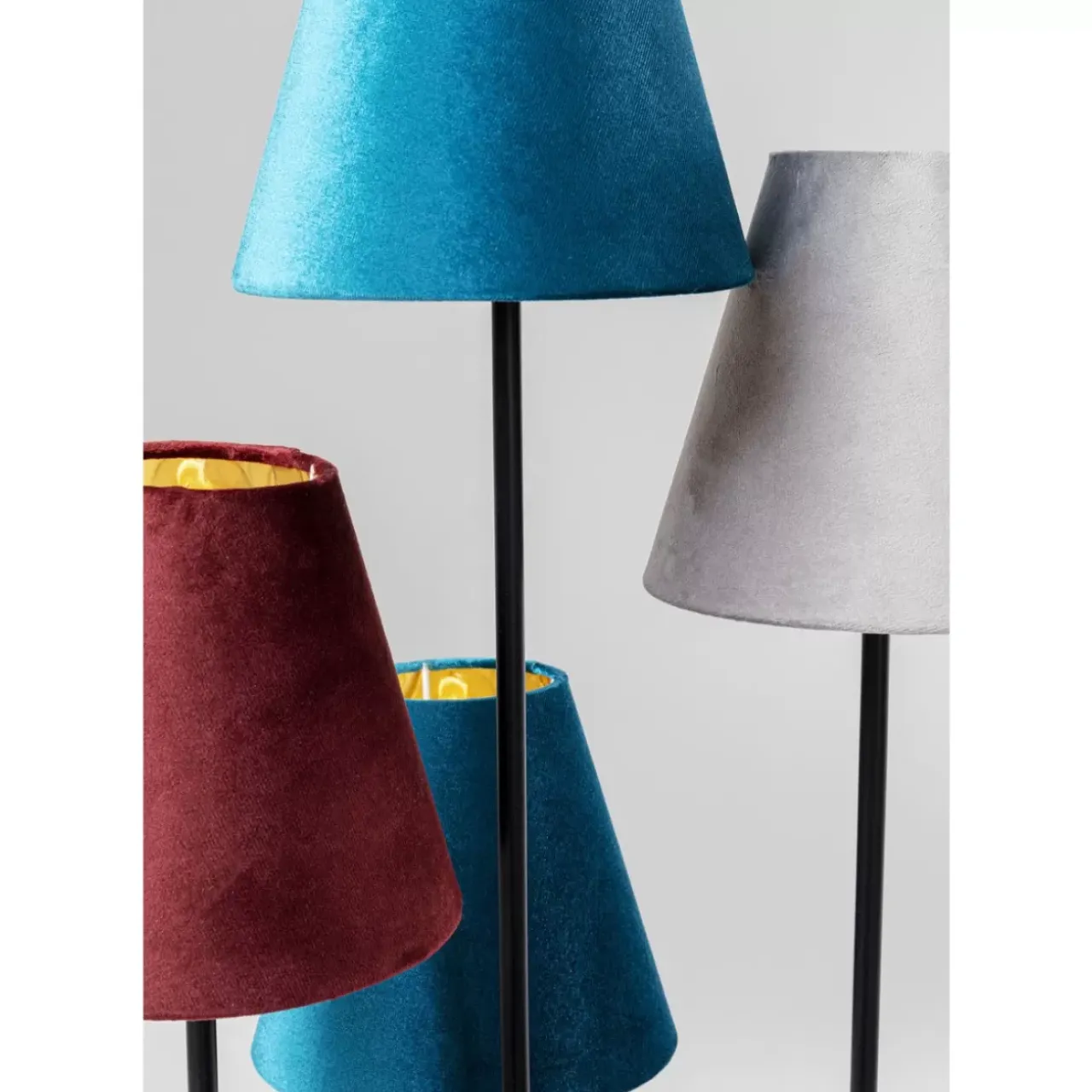 Steh & Bodenleuchten-KARE Design Stehleuchte Flexible Velvet Schwarz Cinque