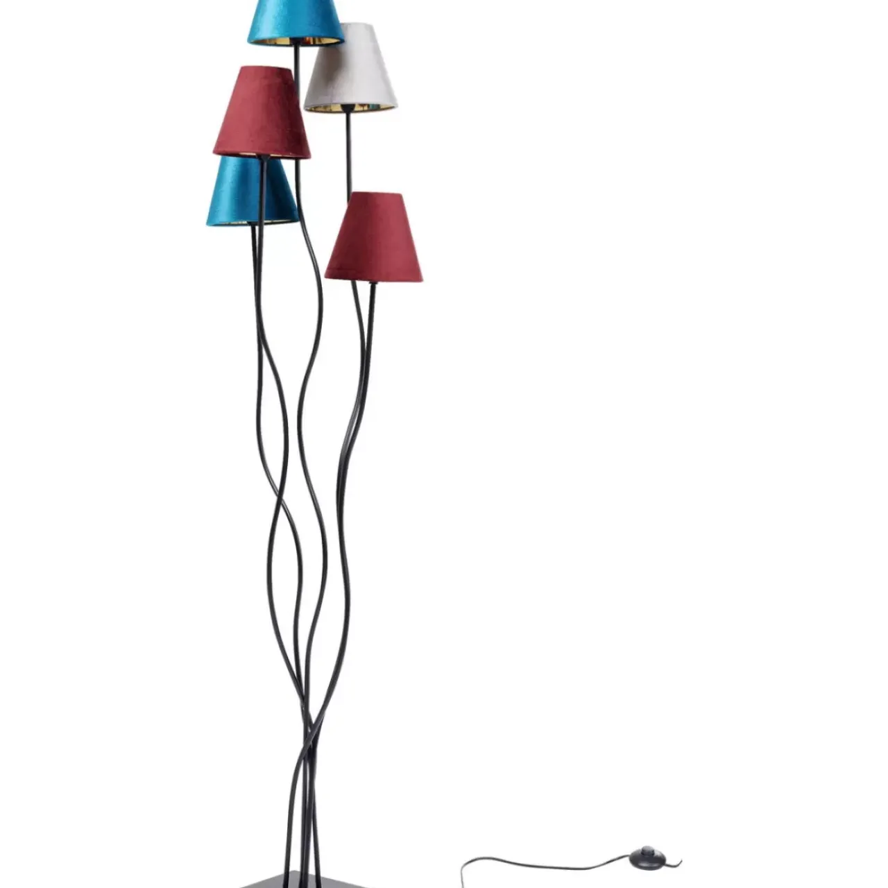 Steh & Bodenleuchten-KARE Design Stehleuchte Flexible Velvet Schwarz Cinque