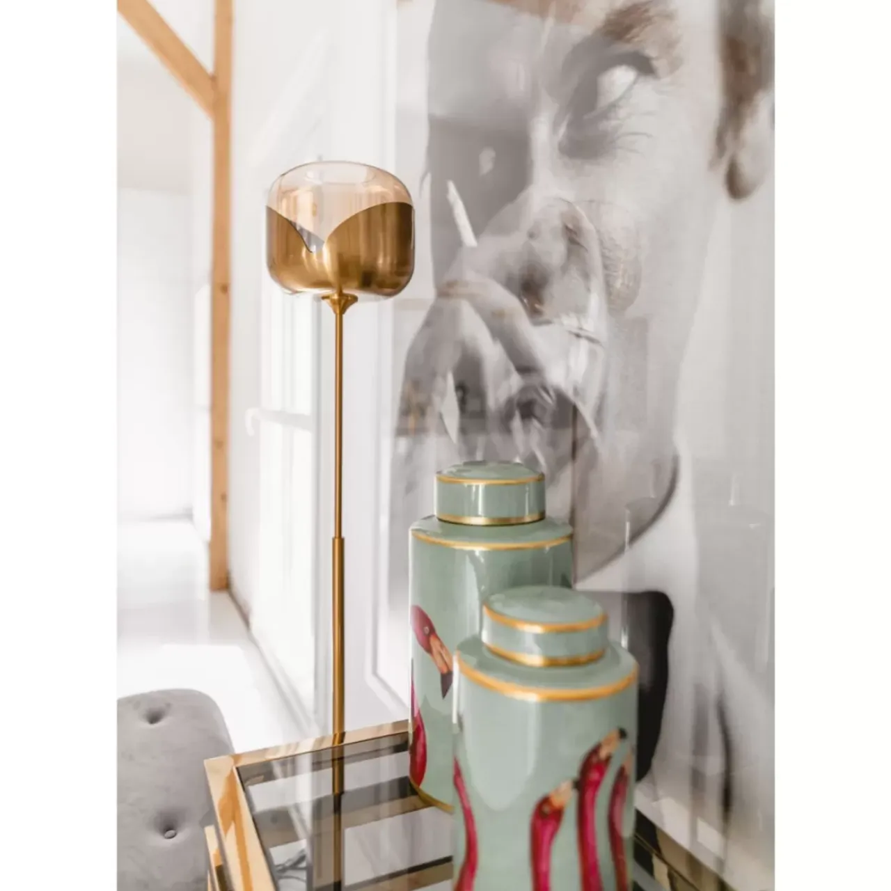 Steh & Bodenleuchten-KARE Design Stehleuchte Golden Goblet Ball