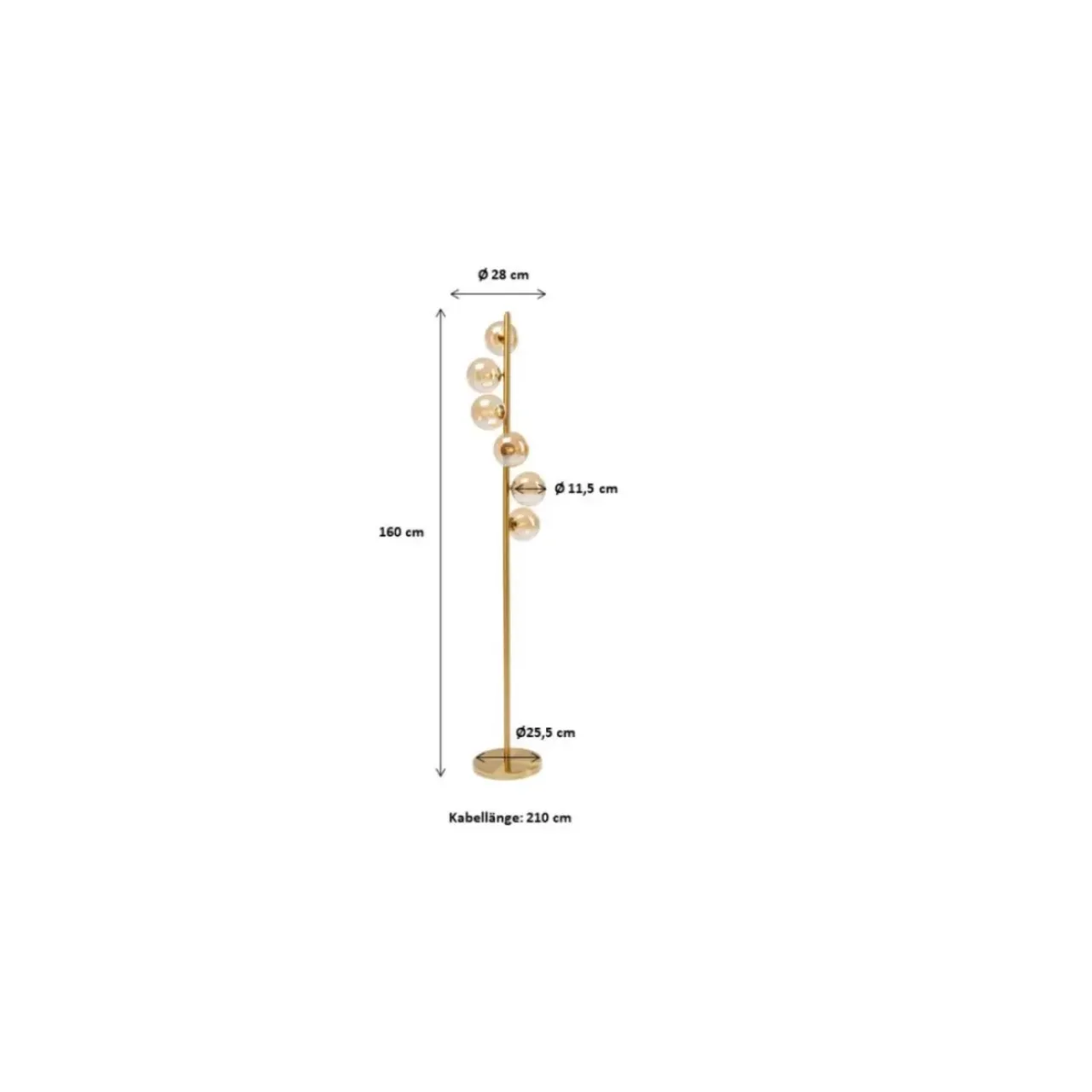 Steh & Bodenleuchten-KARE Design Stehleuchte Scala Balls Brass 160Cm